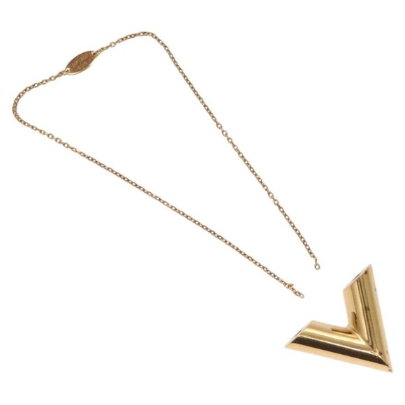 LOUIS VUITTON Essential V Necklace metal Gold - Picture 1 of 15